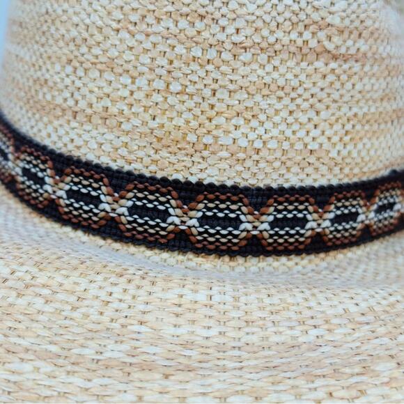 Stylish Straw Cowboy Hat with Feathered Hat Band - Picture 6 of 8